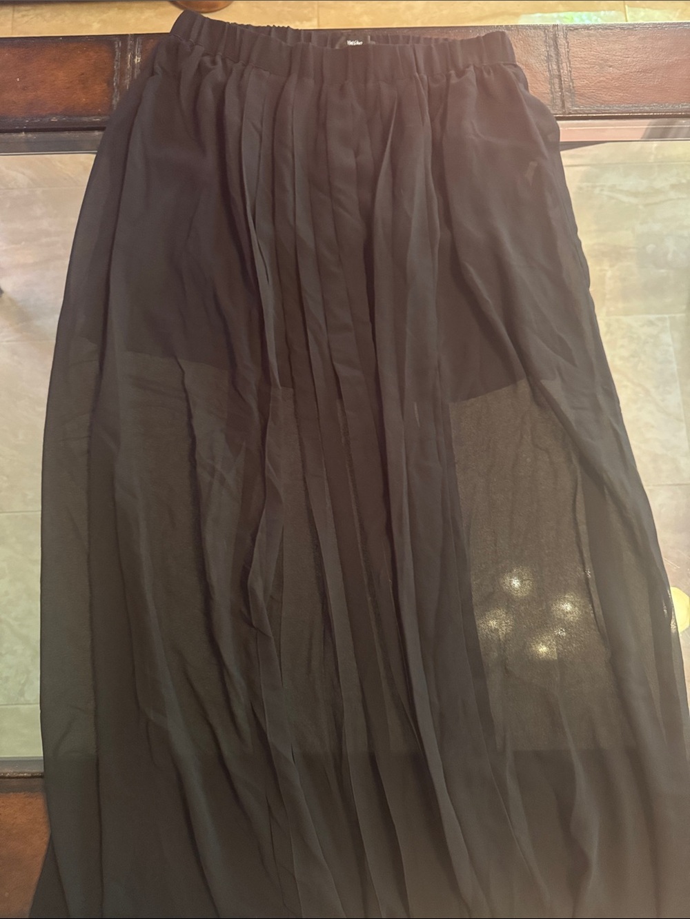 Mossimo Supply Co. Black Sheer Pleated Maxi Skirt